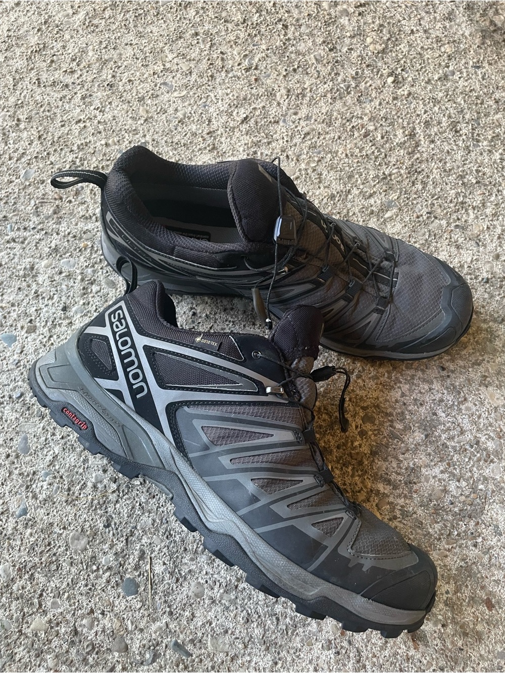 Salomon X Ultra 3 GTX Hiking Shoes Mens 12.5 Gray Sneakers Gore Tex Waterproof